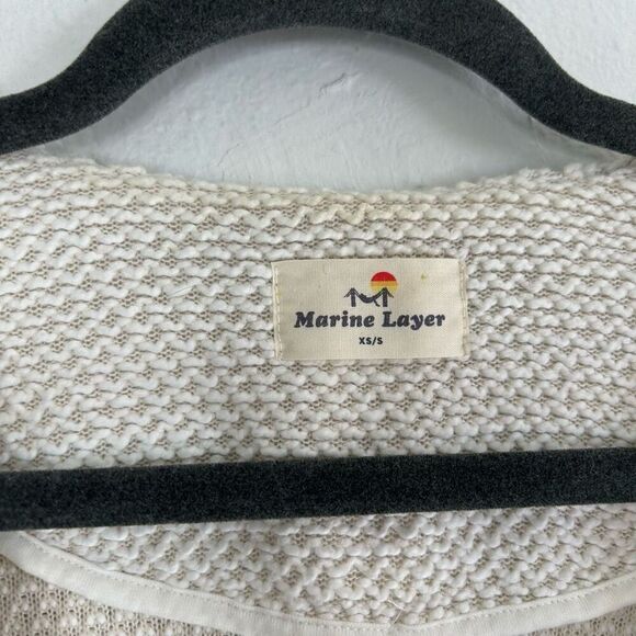 Marine Layer Catalina white waffle knit cardigan size small - Picture 5 of 8